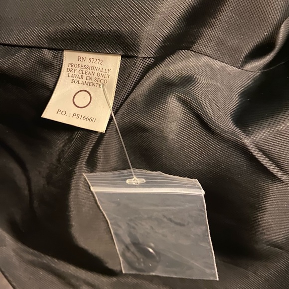 Perry Ellis Men's Large Black Trench Coat Vintage - Picture 4 of 11